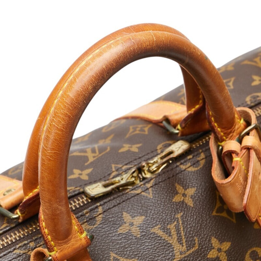 Louis Vuitton Bag Monogram Brown Boston Keepall Leather Bandouliere - Picture 4 of 9